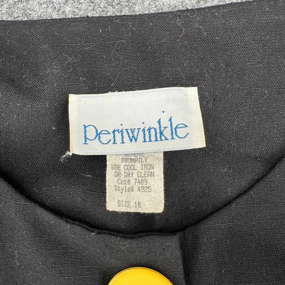 Vintage 90s Black Midi Dress Color Button Mod Minimalist Art Teacher - Picture 4 of 5